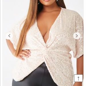 Plus size Chifon Sequined Top